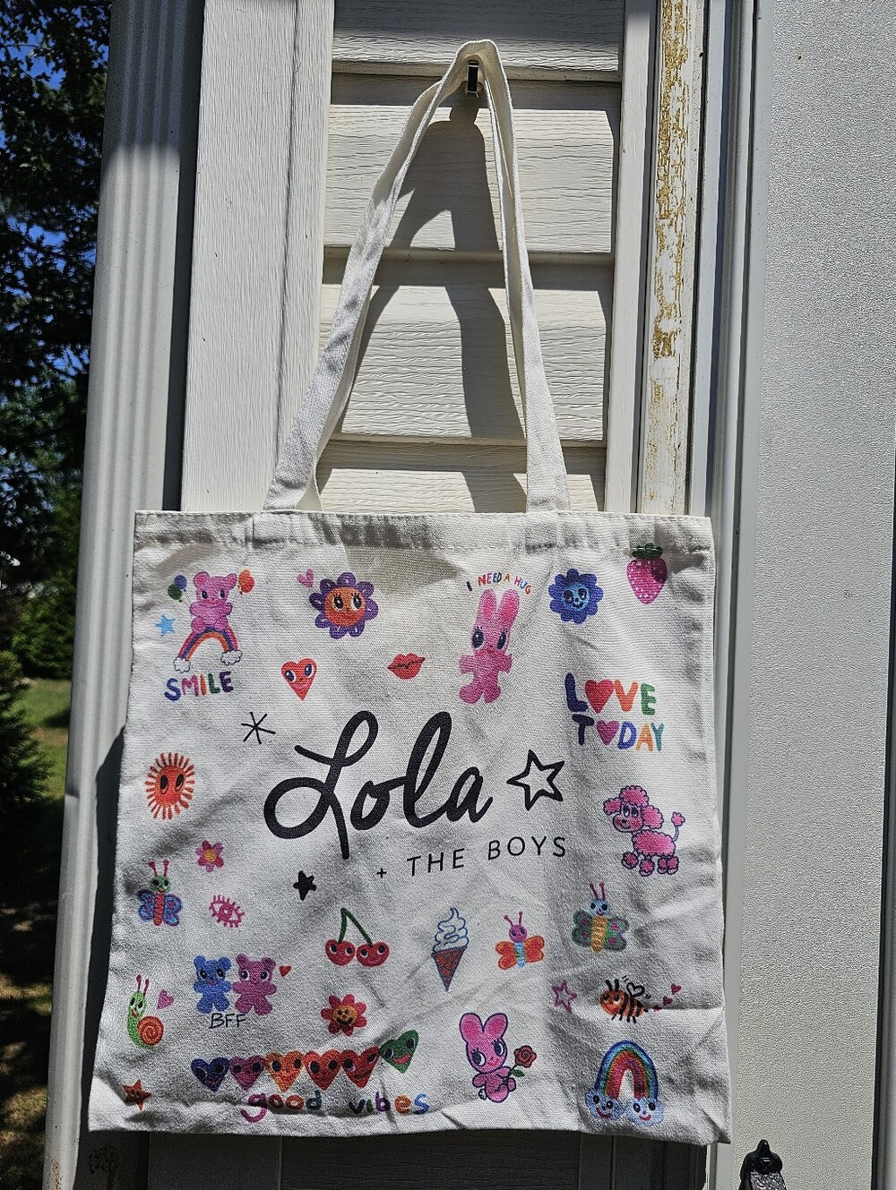 Lola And The Boys Tote Bag Doodle Drawings Kid Fun Purse Art Artist